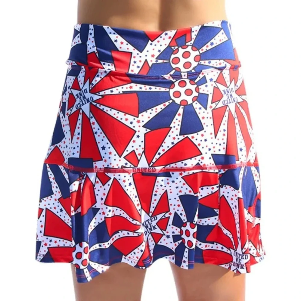 Pickleball Bella Drop Pleat Skort Women's 2 Red/White/Blue NWT
